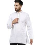 White PLAIN Cotton KURTA 