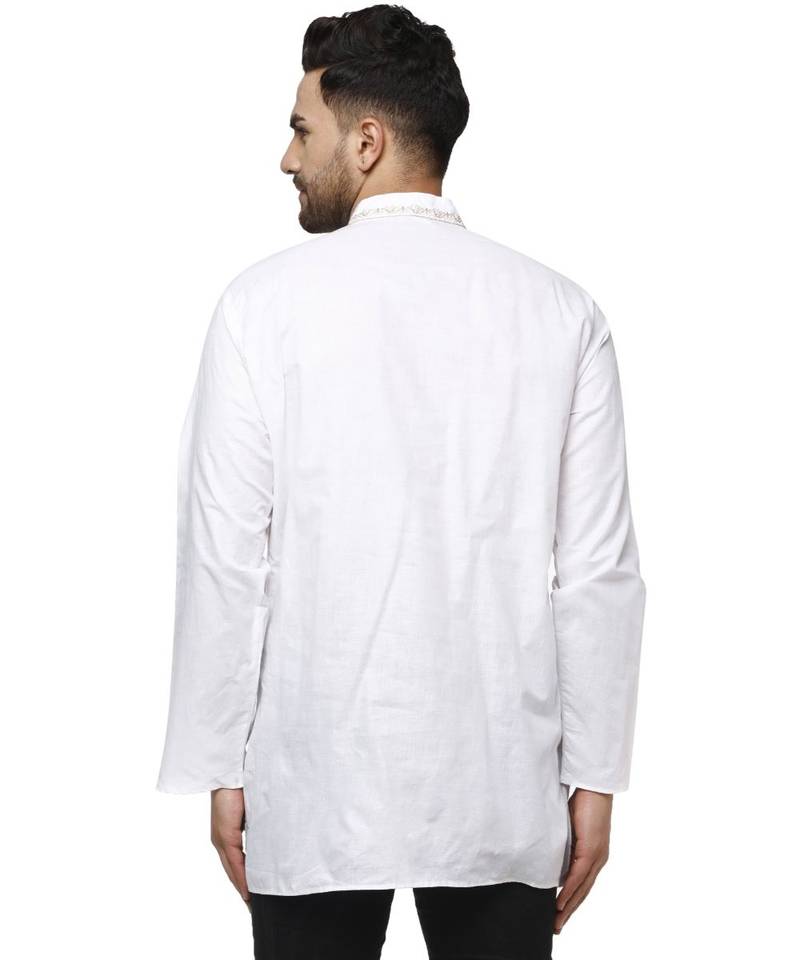 White PLAIN Cotton KURTA 