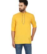 Yellow PLAIN Cotton KURTA 