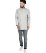 Grey PLAIN Cotton KURTA 