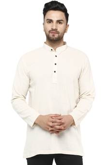 White PLAIN Cotton KURTA 