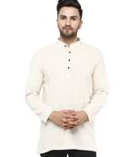 White PLAIN Cotton KURTA 