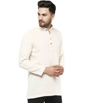 White PLAIN Cotton KURTA  2