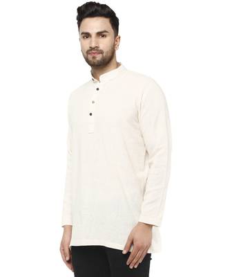 White PLAIN Cotton KURTA  3