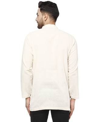 White PLAIN Cotton KURTA  4