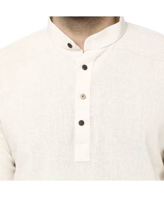 White PLAIN Cotton KURTA  5