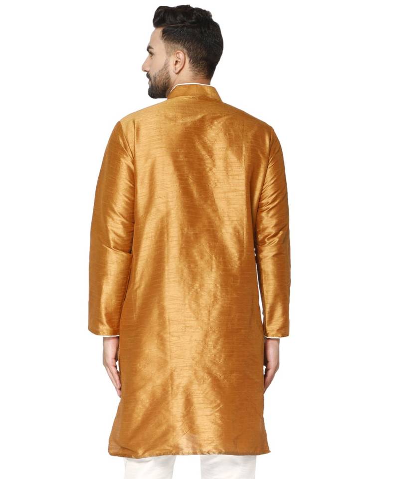 Brown PLAIN ART_SILK KURTA 