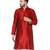 Red PLAIN ART_SILK KURTA 
