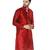 Red PLAIN ART_SILK KURTA 