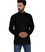 Black PLAIN Cotton KURTA 