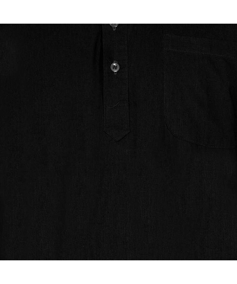 Black PLAIN Cotton KURTA 