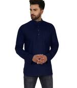 Blue PLAIN Cotton KURTA 