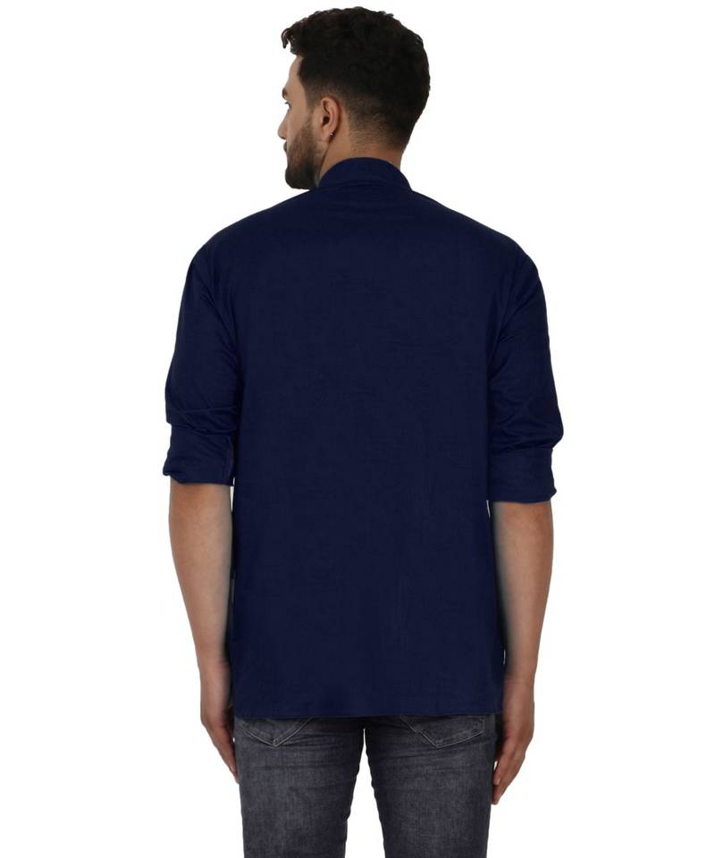 Blue PLAIN Cotton KURTA 