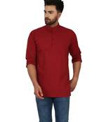 Red PLAIN Cotton KURTA 