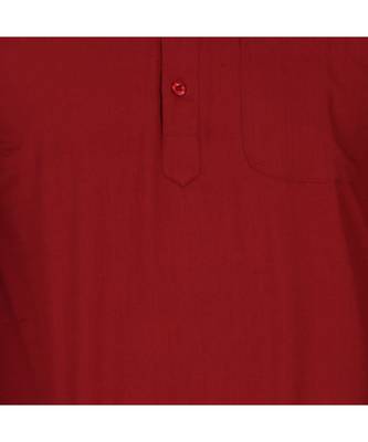 Red PLAIN Cotton KURTA  4