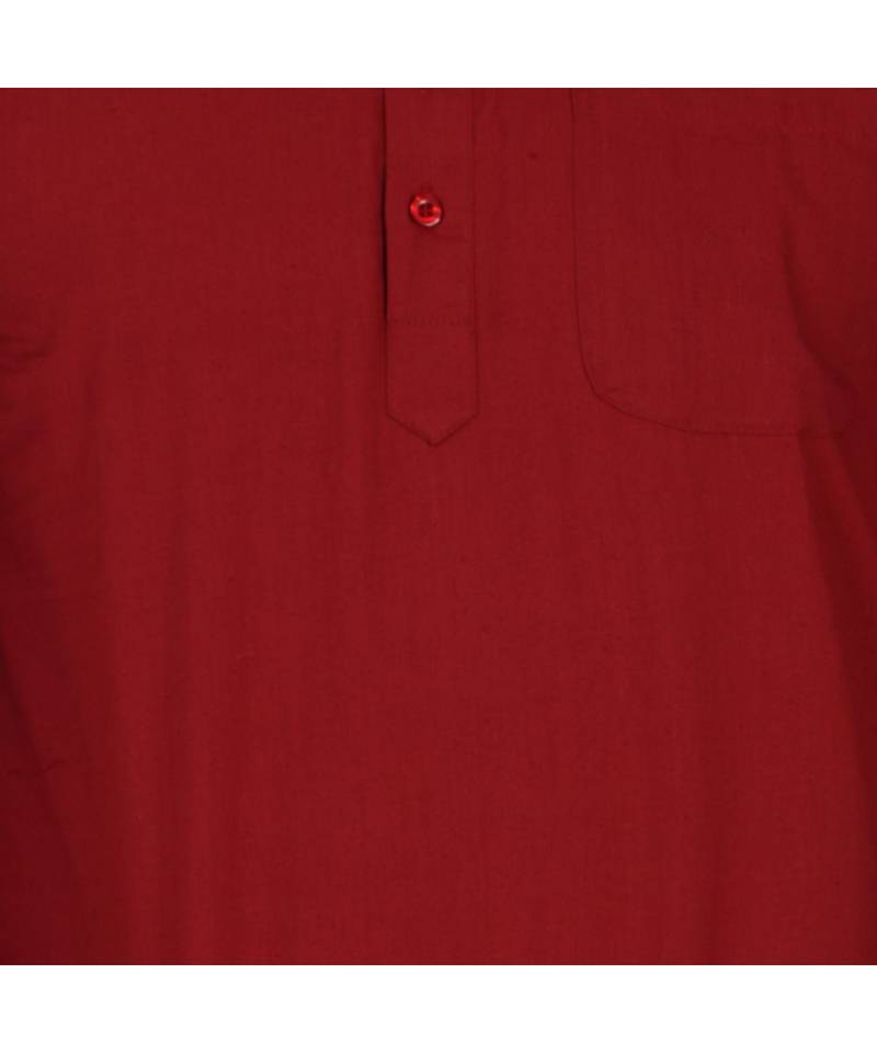 Red PLAIN Cotton KURTA 