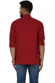 Red PLAIN Cotton KURTA 