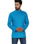 Blue PLAIN Cotton KURTA 