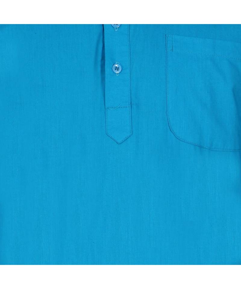 Blue PLAIN Cotton KURTA 