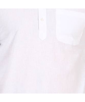 White PLAIN Cotton KURTA  2