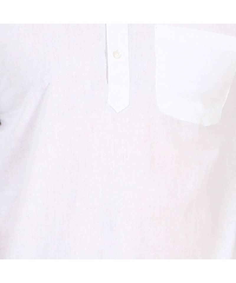 White PLAIN Cotton KURTA 