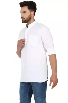 White PLAIN Cotton KURTA 