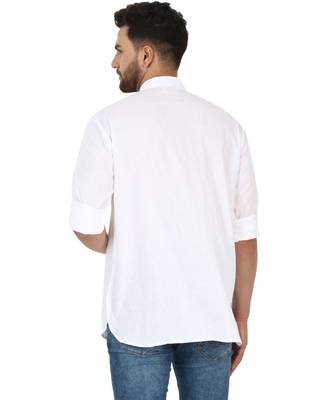 White PLAIN Cotton KURTA  5