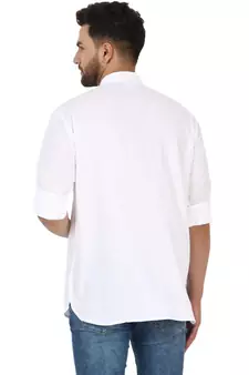 White PLAIN Cotton KURTA 