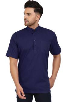 Blue PLAIN Cotton KURTA 