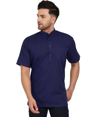 Blue PLAIN Cotton KURTA  1