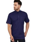 Blue PLAIN Cotton KURTA 