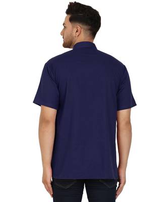 Blue PLAIN Cotton KURTA  4