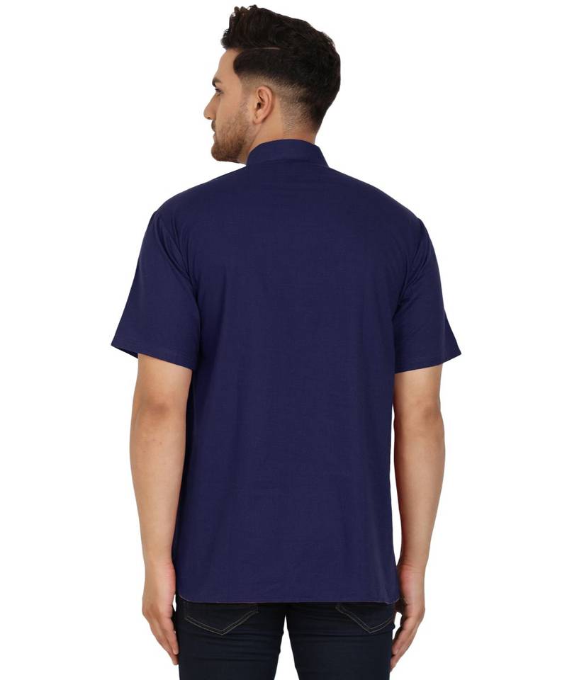 Blue PLAIN Cotton KURTA 