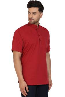 Red PLAIN Cotton KURTA 