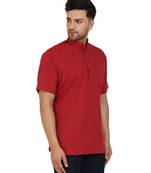 Red PLAIN Cotton KURTA 