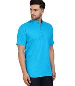 Blue PLAIN Cotton KURTA 