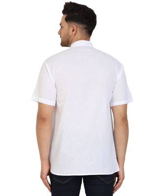 White PLAIN Cotton KURTA  2