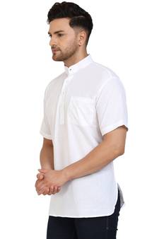 White PLAIN Cotton KURTA 