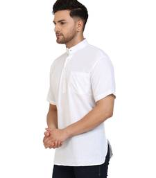White PLAIN Cotton KURTA 