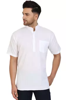 White PLAIN Cotton KURTA 
