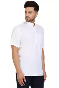 White PLAIN Cotton KURTA 