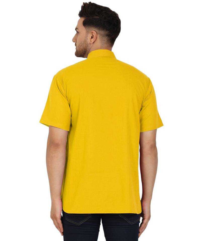 Yellow PLAIN Cotton KURTA 