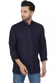 Blue PLAIN Viscose KURTA 