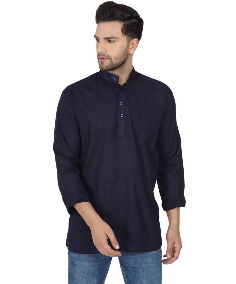 Blue PLAIN Viscose KURTA 