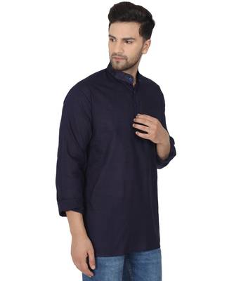 Blue PLAIN Viscose KURTA  1