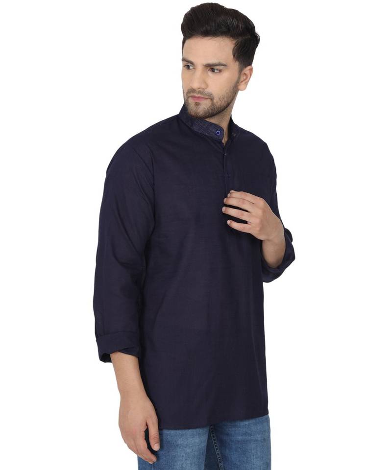 Blue PLAIN Viscose KURTA 