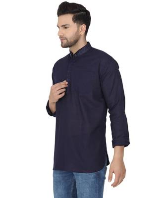 Blue PLAIN Viscose KURTA  4