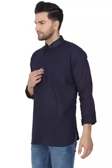 Blue PLAIN Viscose KURTA 
