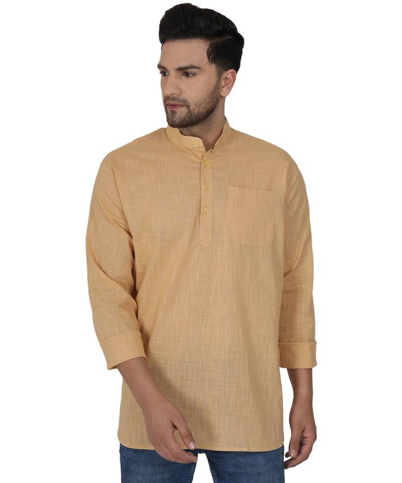 Yellow PLAIN Viscose KURTA 