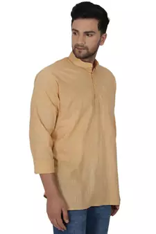 Yellow PLAIN Viscose KURTA 